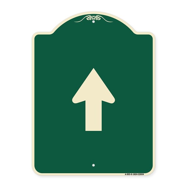Straight Thru Straight Thru Symbol Heavy-Gauge Aluminum Architectural Sign, 24" x 18", G-1824-22834